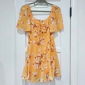 Abercrombie & Fitch Orange Floral Mini Dress